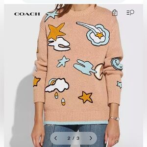 COACH Outerspace Intarsia Crewneck Sweater